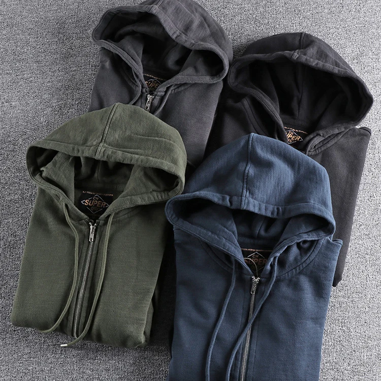 Autumn Winter New Cardigan Hoodies for Men's Fashion Long Sleeved Hooded Thickened Velvet Plus Heavyweight Casual Sweatshirts