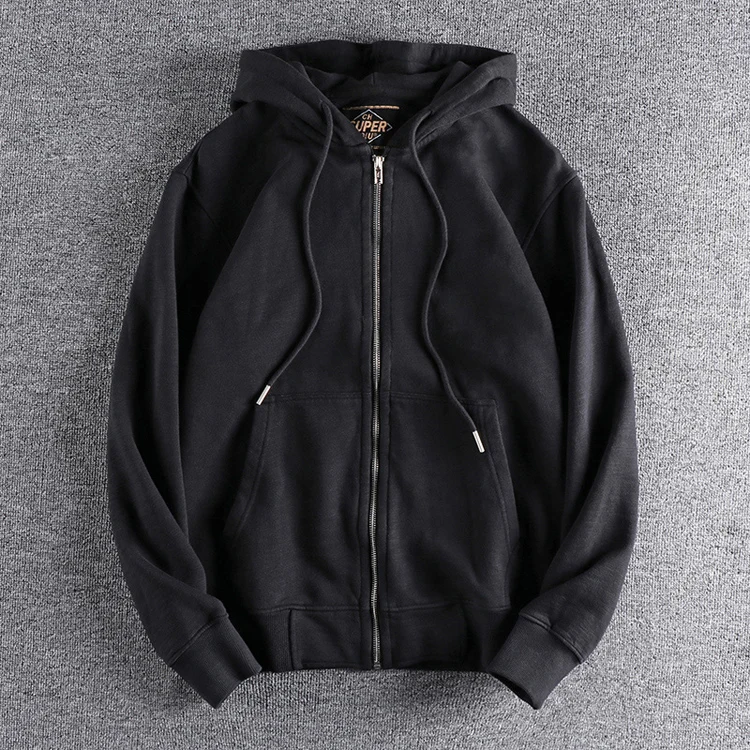 Autumn Winter New Cardigan Hoodies for Men's Fashion Long Sleeved Hooded Thickened Velvet Plus Heavyweight Casual Sweatshirts