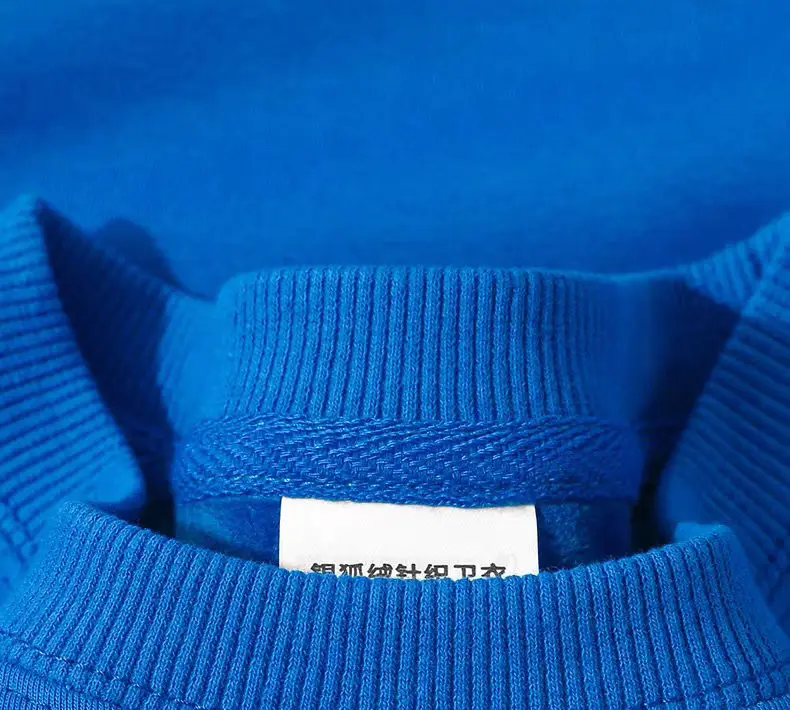 Blue 600G Heavy Baby Blue Silver Fox Velvet round Neck Sweater Men's Korean Fashion Trendy Tops