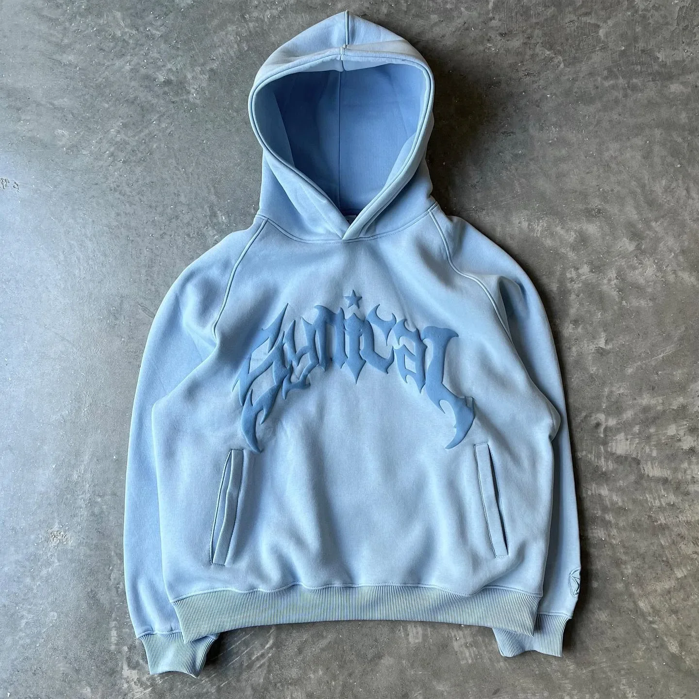 Hooded American retro zipper sweatshirt Gothic letter star print hoodie trendy men's casual jacket 2023 new product