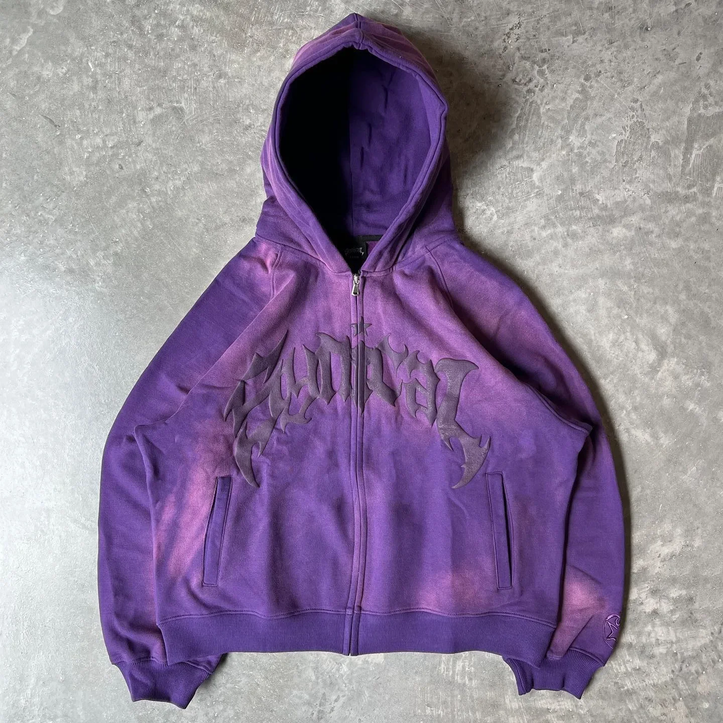 Hooded American retro zipper sweatshirt Gothic letter star print hoodie trendy men's casual jacket 2023 new product