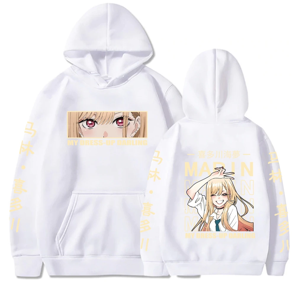 Anime My Dress-Up Darling Marin Kitagawa Cute Graphic Printed Hooded Men Women Trendy Hoodies Harajuku Unisex Sweatshirts