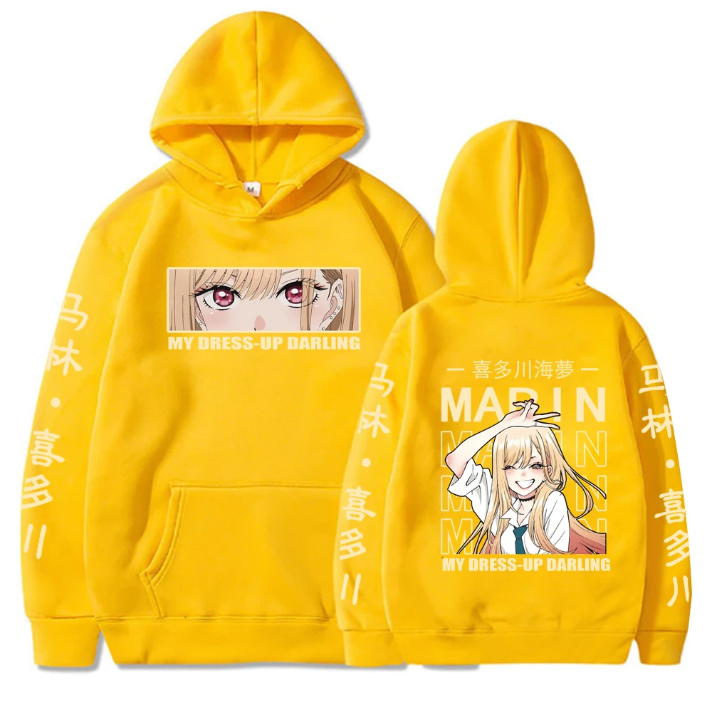 Anime My Dress-Up Darling Marin Kitagawa Cute Graphic Printed Hooded Men Women Trendy Hoodies Harajuku Unisex Sweatshirts