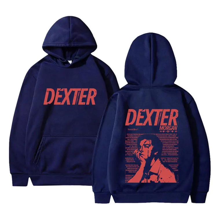 Vintage TV Play Dexter Morgan Hoodie Men Women Casual Oversized Hooded Tracksuit Male Fashion High Quality Fleece Cotton Hoodies