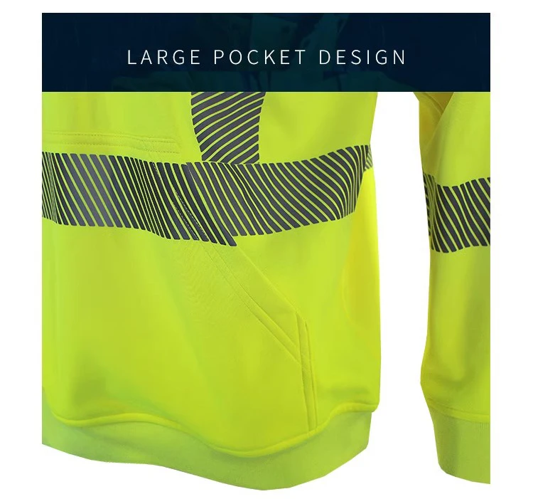 Orange Navy Sweatshirt for Man Hi Vis Hoodie Work with Zip Fleece Jacket