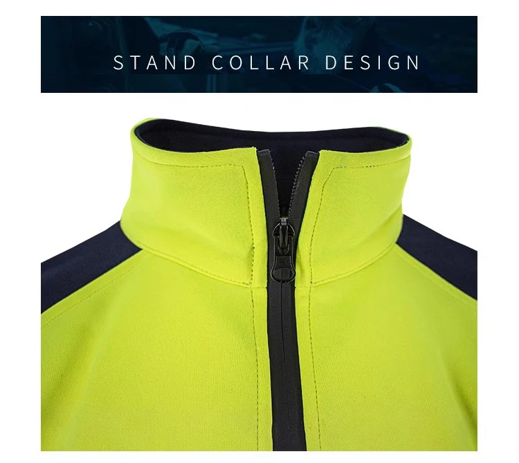 Orange Navy Sweatshirt for Man Hi Vis Hoodie Work with Zip Fleece Jacket