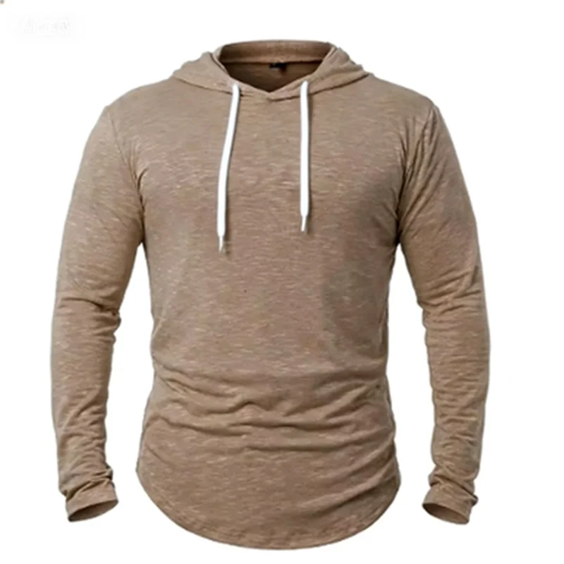 Spring Autumn Men's Hooded Sports Sweatshirts Solid Color Loose Streetwear Hoodies Men Casual Hooded Hoodie Couple Clothing Tops