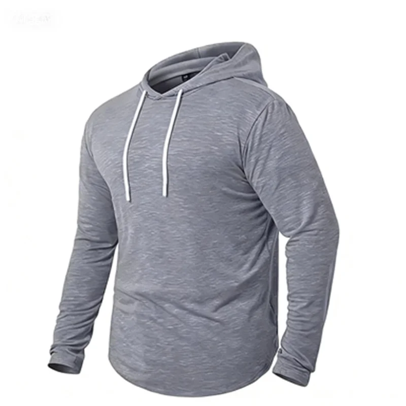 Spring Autumn Men's Hooded Sports Sweatshirts Solid Color Loose Streetwear Hoodies Men Casual Hooded Hoodie Couple Clothing Tops