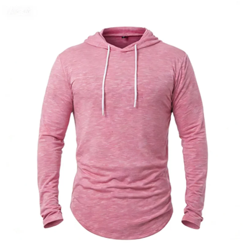 Spring Autumn Men's Hooded Sports Sweatshirts Solid Color Loose Streetwear Hoodies Men Casual Hooded Hoodie Couple Clothing Tops