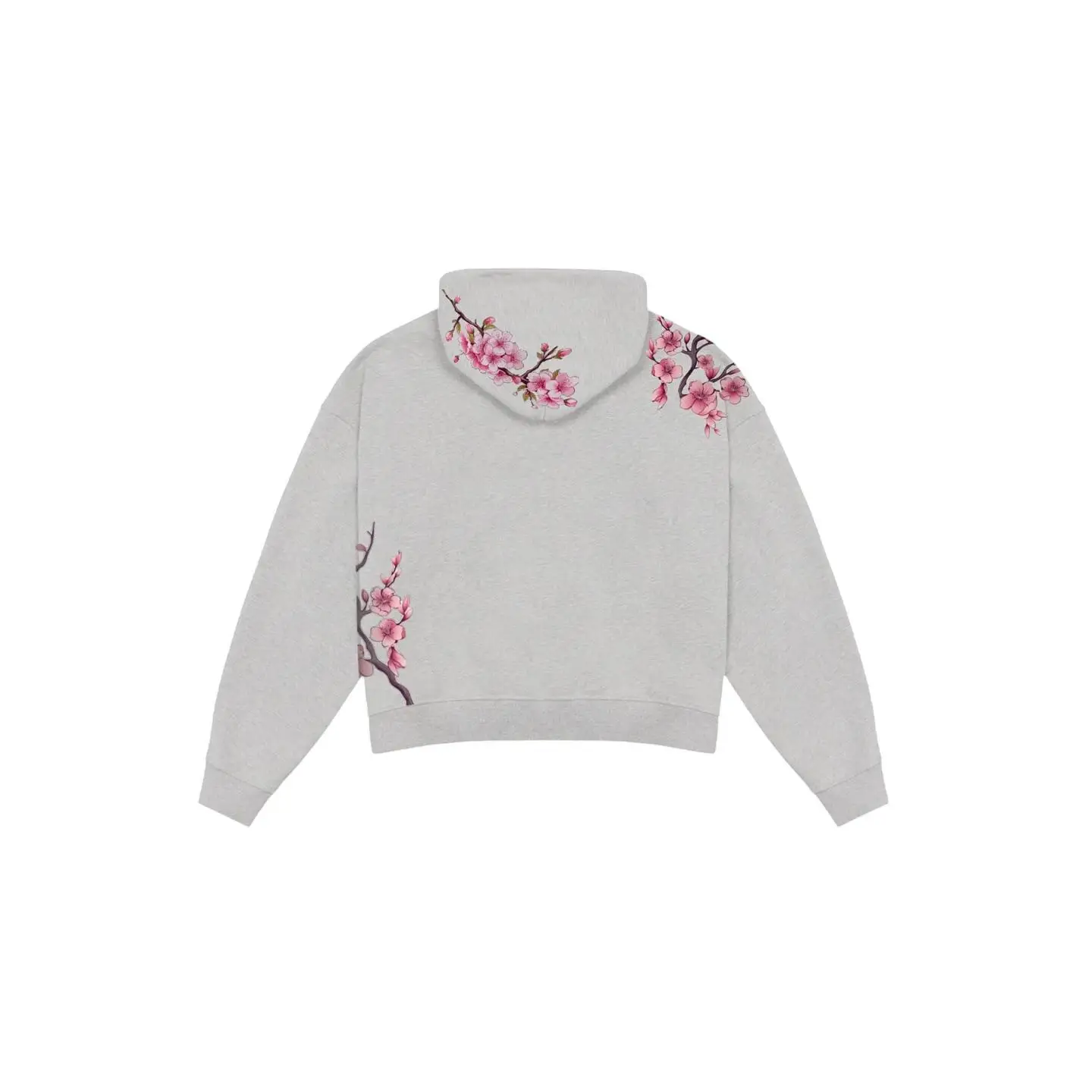 Y2K Vintage Cherry Blossom Embroidery Zipper Hoodie Harajuku Loose Reversible Simple Grid Jacket Men Women Pink Coat Streetwear