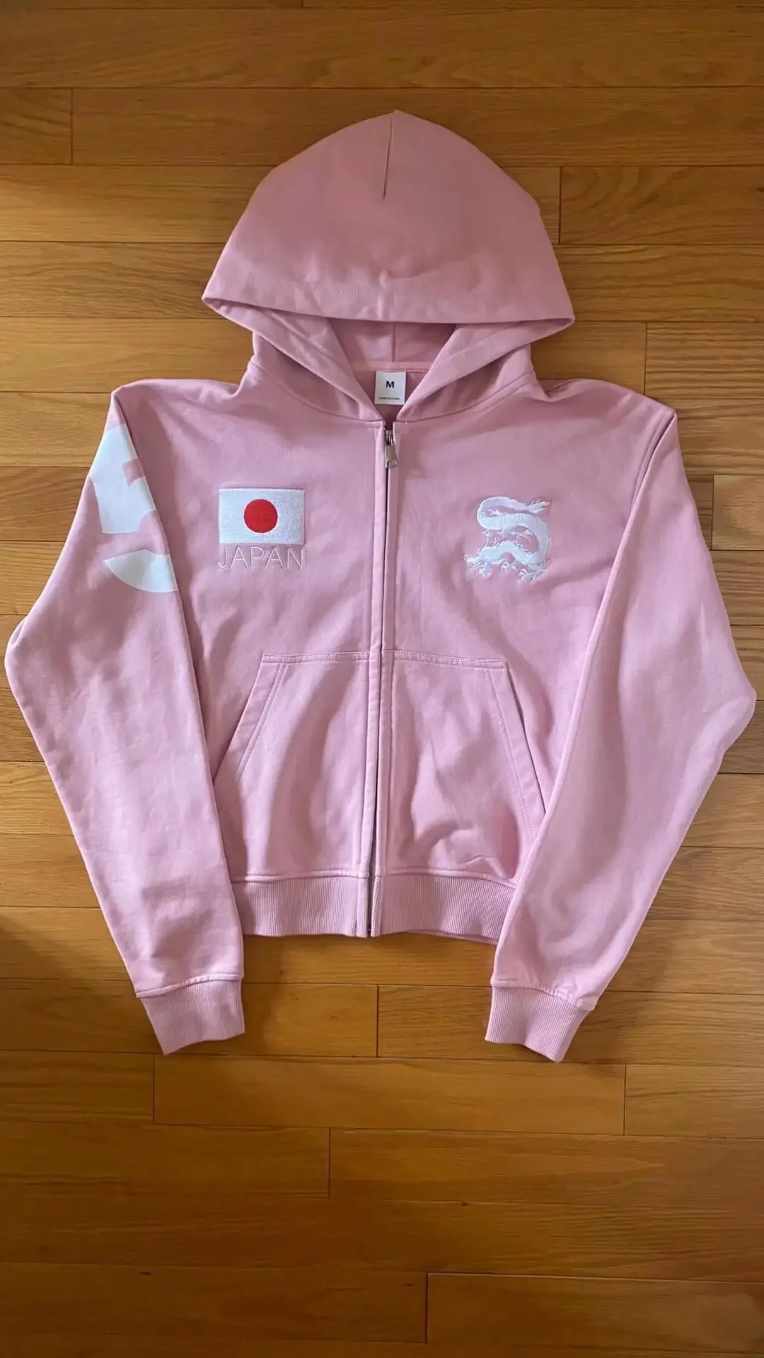 2025 Fashion Hoodie Long Sleeve Trend New Y2k Pink Japan Embroidered Hoodie Retro Coat Street Trend Top Sportswear