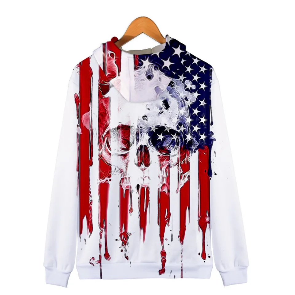 Coats Streetwear Fashion Casual Long Sleeve Hoody American Flag 3d Harajuku Unisex JERSEY Sweatshirt Men Sweatshirt Zip Hoodies