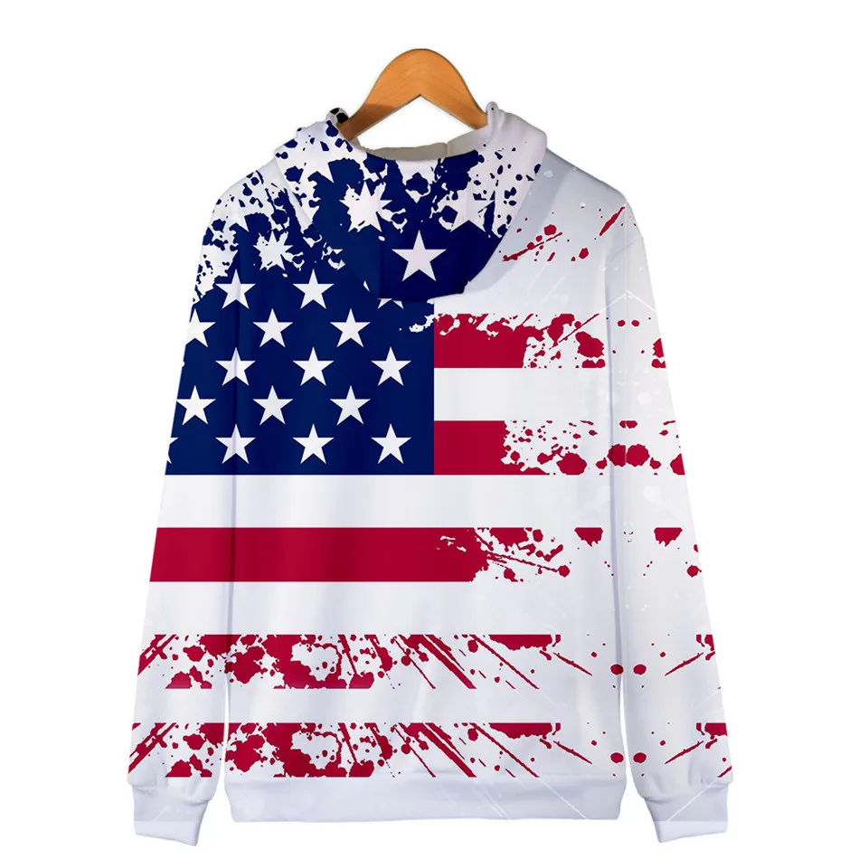 Coats Streetwear Fashion Casual Long Sleeve Hoody American Flag 3d Harajuku Unisex JERSEY Sweatshirt Men Sweatshirt Zip Hoodies