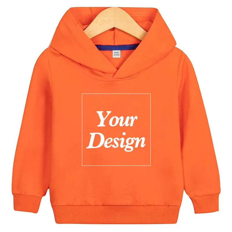 Custom Premium Kids Hoodie 100% Cotton Hoody Sweatshirts Print Your Design Text Photo Toddler Boy Girl Parent Kid Clothes 280gsm