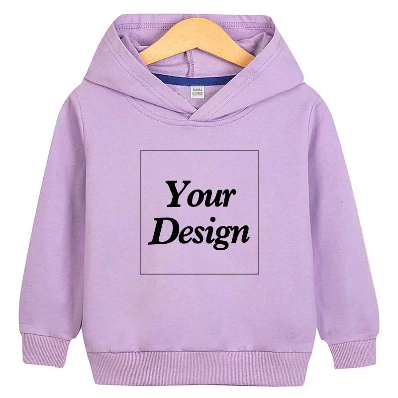 Custom Premium Kids Hoodie 100% Cotton Hoody Sweatshirts Print Your Design Text Photo Toddler Boy Girl Parent Kid Clothes 280gsm