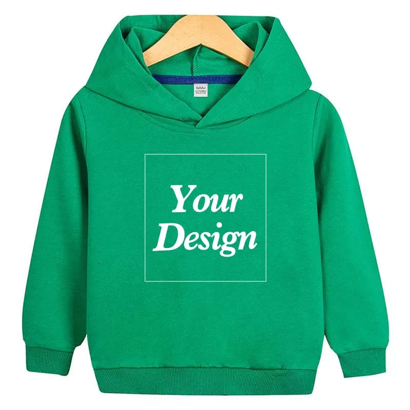 Custom Premium Kids Hoodie 100% Cotton Hoody Sweatshirts Print Your Design Text Photo Toddler Boy Girl Parent Kid Clothes 280gsm
