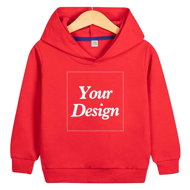 Custom Premium Kids Hoodie 100% Cotton Hoody Sweatshirts Print Your Design Text Photo Toddler Boy Girl Parent Kid Clothes 280gsm