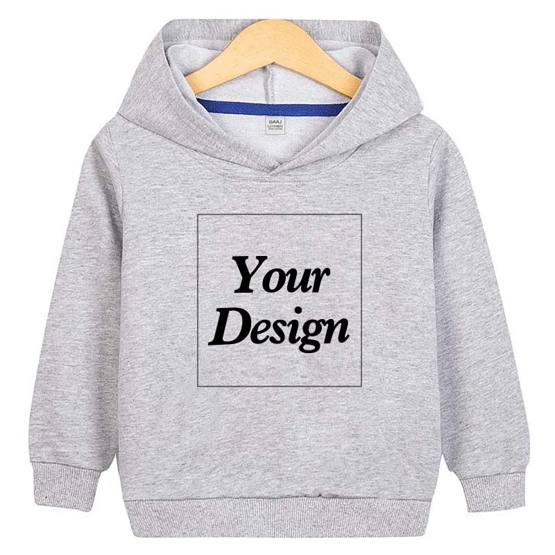 Custom Premium Kids Hoodie 100% Cotton Hoody Sweatshirts Print Your Design Text Photo Toddler Boy Girl Parent Kid Clothes 280gsm
