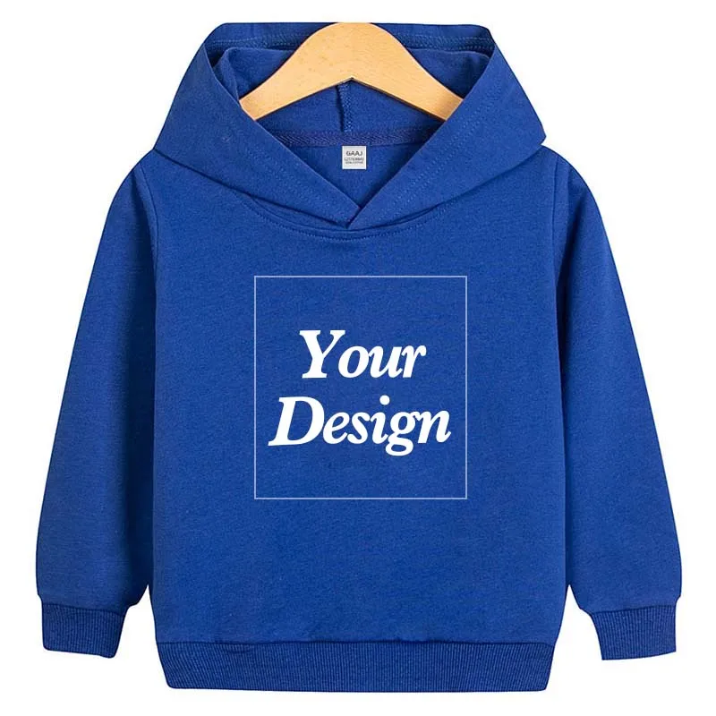 Custom Premium Kids Hoodie 100% Cotton Hoody Sweatshirts Print Your Design Text Photo Toddler Boy Girl Parent Kid Clothes 280gsm