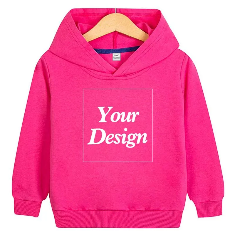 Custom Premium Kids Hoodie 100% Cotton Hoody Sweatshirts Print Your Design Text Photo Toddler Boy Girl Parent Kid Clothes 280gsm