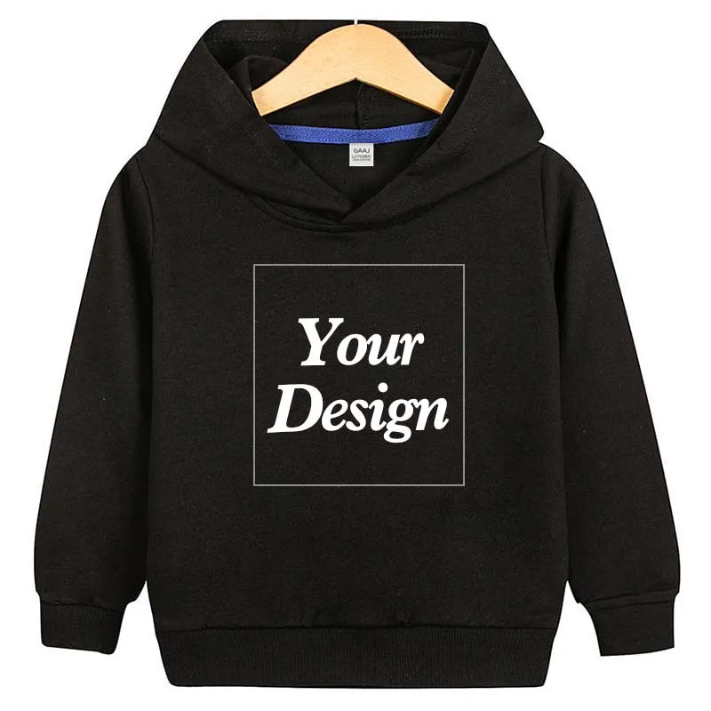 Custom Premium Kids Hoodie 100% Cotton Hoody Sweatshirts Print Your Design Text Photo Toddler Boy Girl Parent Kid Clothes 280gsm