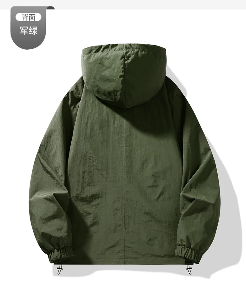 2026 New Men's Casual Loose Hoodie Spring/Autumn Large Pocket Half Zipper Outdoor Sports Hooded Pullover Sweatshirt