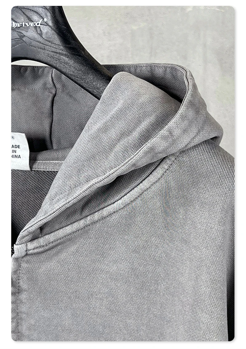 ZODF 2025 Autumn Men Heavy Weight 480gsm Hoodies Unisex Retro Washed Terry Cotton Distressed Hooded Coats HY1110