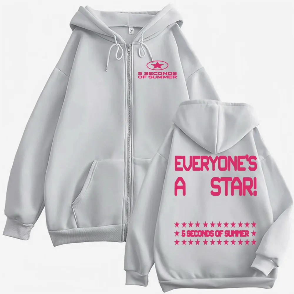 5 Seconds of Summer Everyone's A Star World Tour Zip Up Hoodies Jacket Sweatshirts Men Women Fashion Hip Hop Zipper Hoodie Coats
