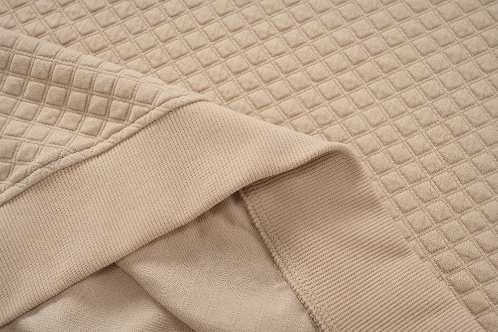 TACVASEN Mens Fashion Knit Hooded Sweatshirt Casual Plain Pullover Hoodie Drawstring Quilted Textured Soft Warm High Quality