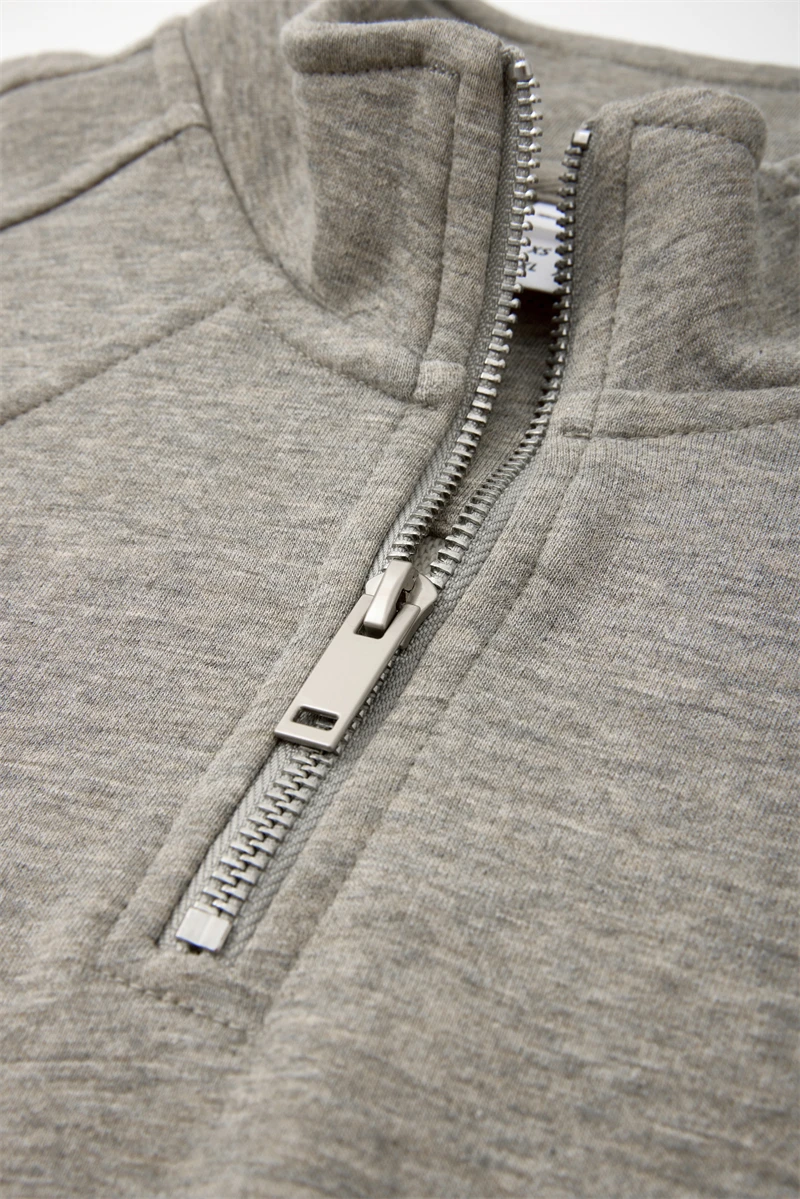 ZODF Trendy Autumn 320gsm Polo Collar Sweatshirt For Man Unisex Cusual Old Money Style Half Zipper Pullovers Streetwears HY1319