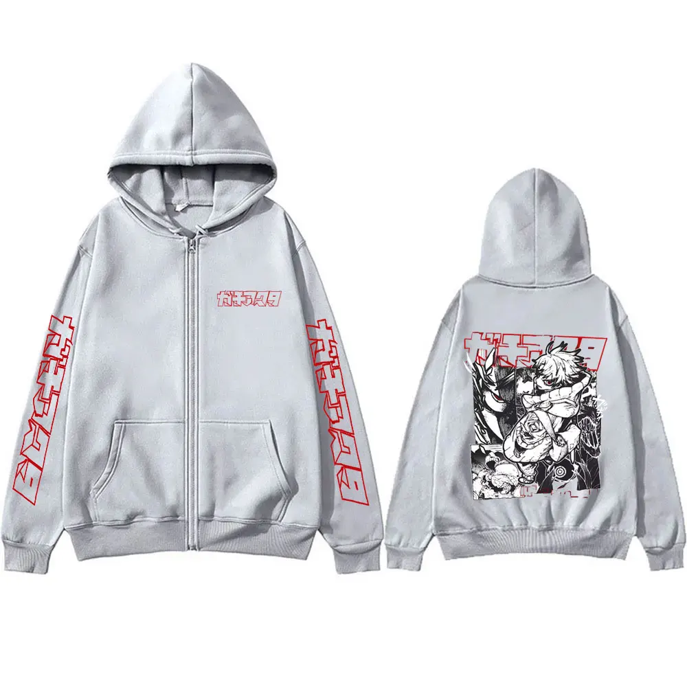 Anime Gachiakuta Rudo Graphic Merch Zipper Hoodie Men Women Casual Oversized Zip Up Jacket Male Cartoon Manga Zip Up Sweatshirt