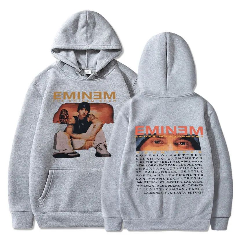 Eminem Anger Management Tour 2002 Hoodie Vintage Harajuku Funny Rick Sweatshirts Long Sleeve Men Women Pullover Fashion