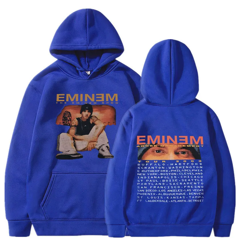 Eminem Anger Management Tour 2002 Hoodie Vintage Harajuku Funny Rick Sweatshirts Long Sleeve Men Women Pullover Fashion