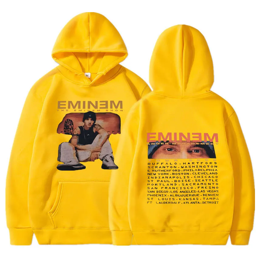 Eminem Anger Management Tour 2002 Hoodie Vintage Harajuku Funny Rick Sweatshirts Long Sleeve Men Women Pullover Fashion