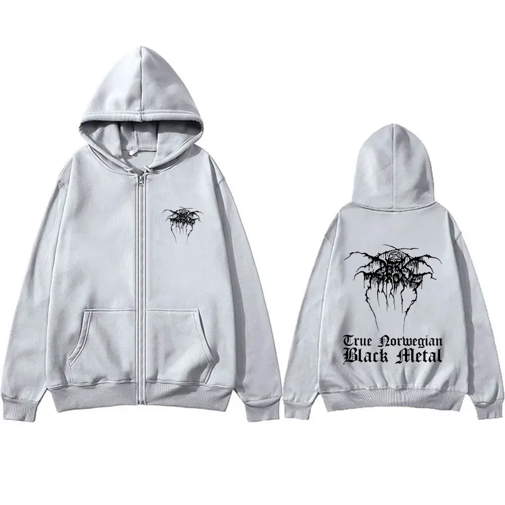 Vintage Darkthrone True Norwegian Black Metal Zipper Hoodie Mayhem Zip Up Hoodies Men Women Death Black Metal Rock Zip Up Jacket