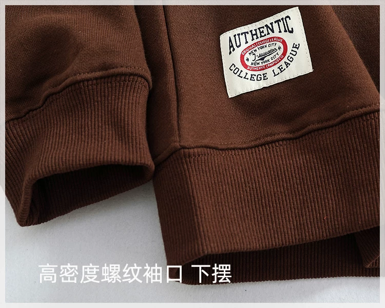 2024 Autumn New American Retro Long Sleeve O-neck Wing Letter Printed Sweatshirts Men's Fashion Terry Pullover Casual Sportwear