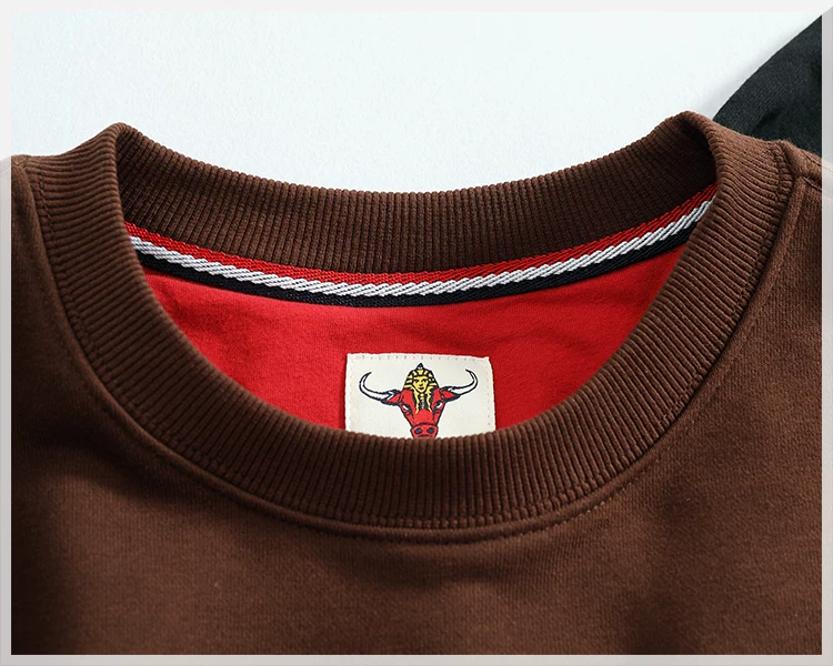 2024 Autumn New American Retro Long Sleeve O-neck Wing Letter Printed Sweatshirts Men's Fashion Terry Pullover Casual Sportwear