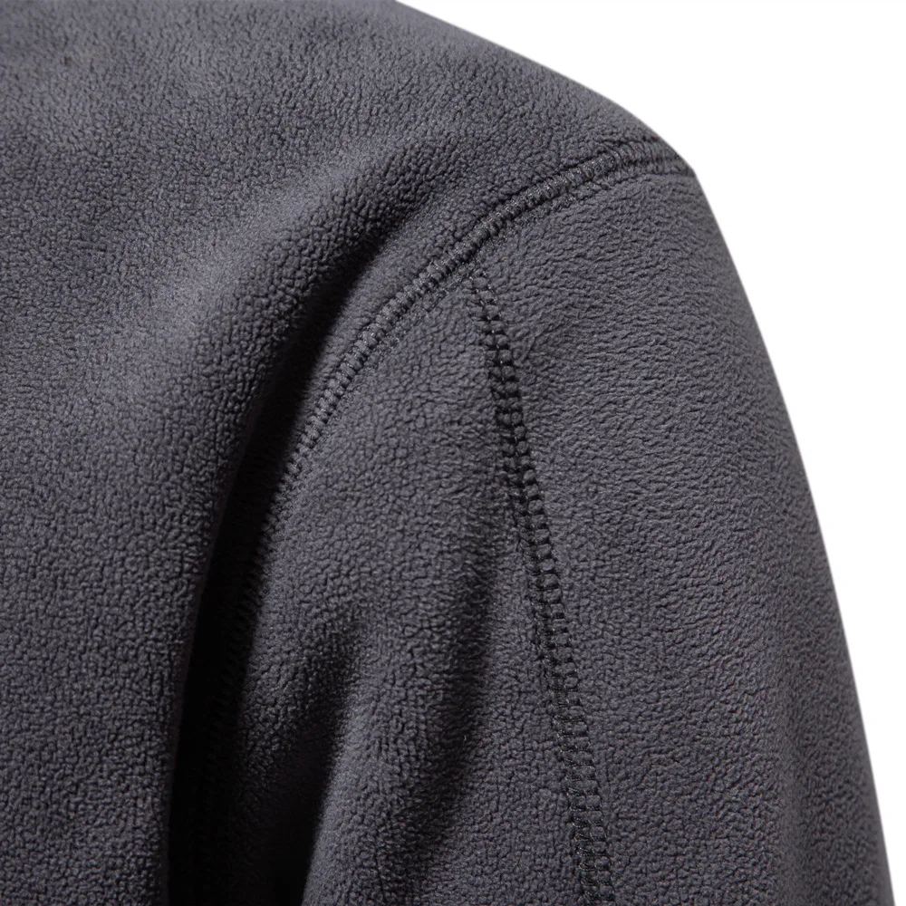 2026 Men's Winter Warm Fleece Tops Sweatshirts Casual Long Sleeve Zipper Stand Collar Pullover Tops Fashion Solid Sweatshirts