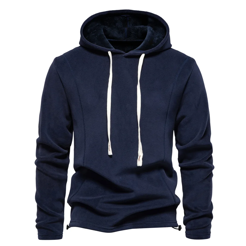 2026 Men's Winter Warm Fleece Tops Sweatshirts Casual Long Sleeve Zipper Stand Collar Pullover Tops Fashion Solid Sweatshirts