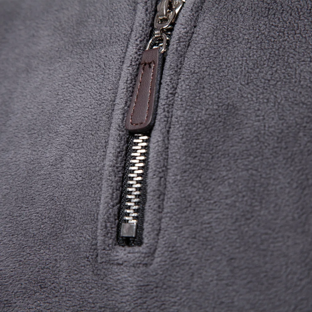 2026 Men's Winter Warm Fleece Tops Sweatshirts Casual Long Sleeve Zipper Stand Collar Pullover Tops Fashion Solid Sweatshirts