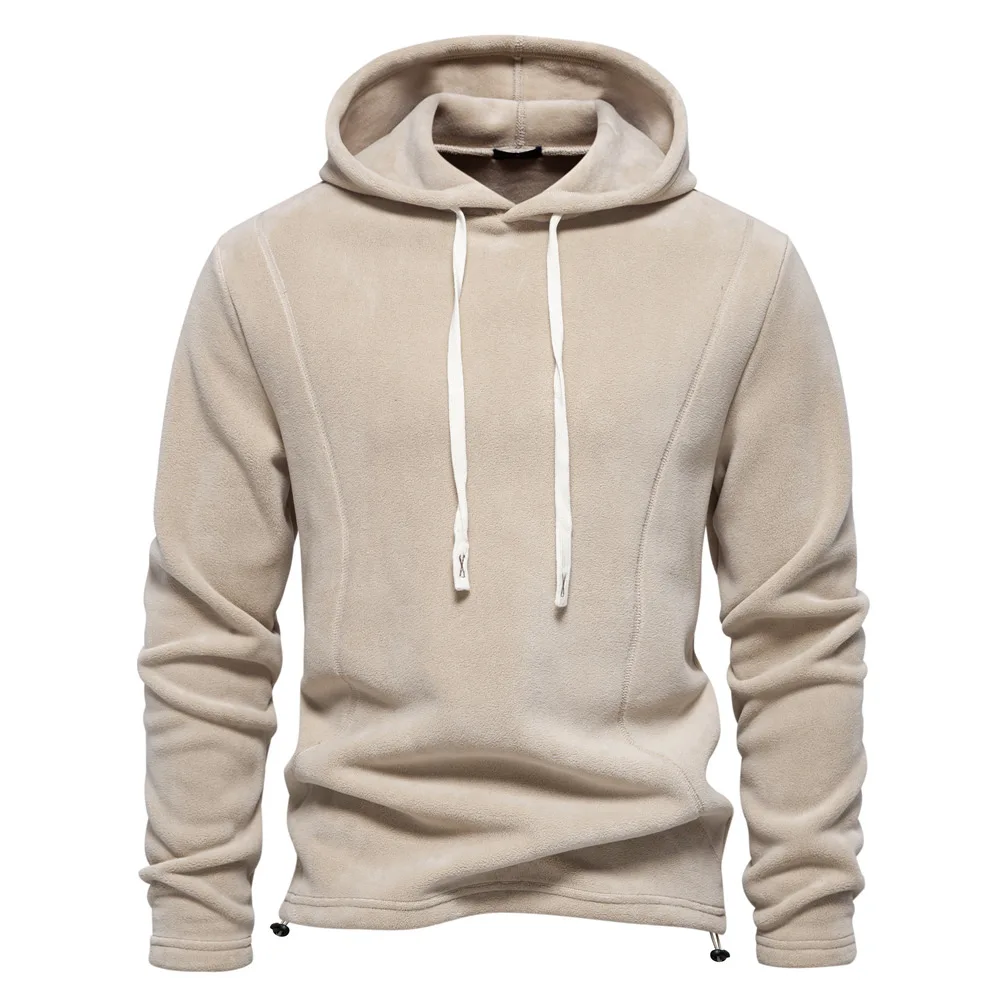 2026 Men's Winter Warm Fleece Tops Sweatshirts Casual Long Sleeve Zipper Stand Collar Pullover Tops Fashion Solid Sweatshirts