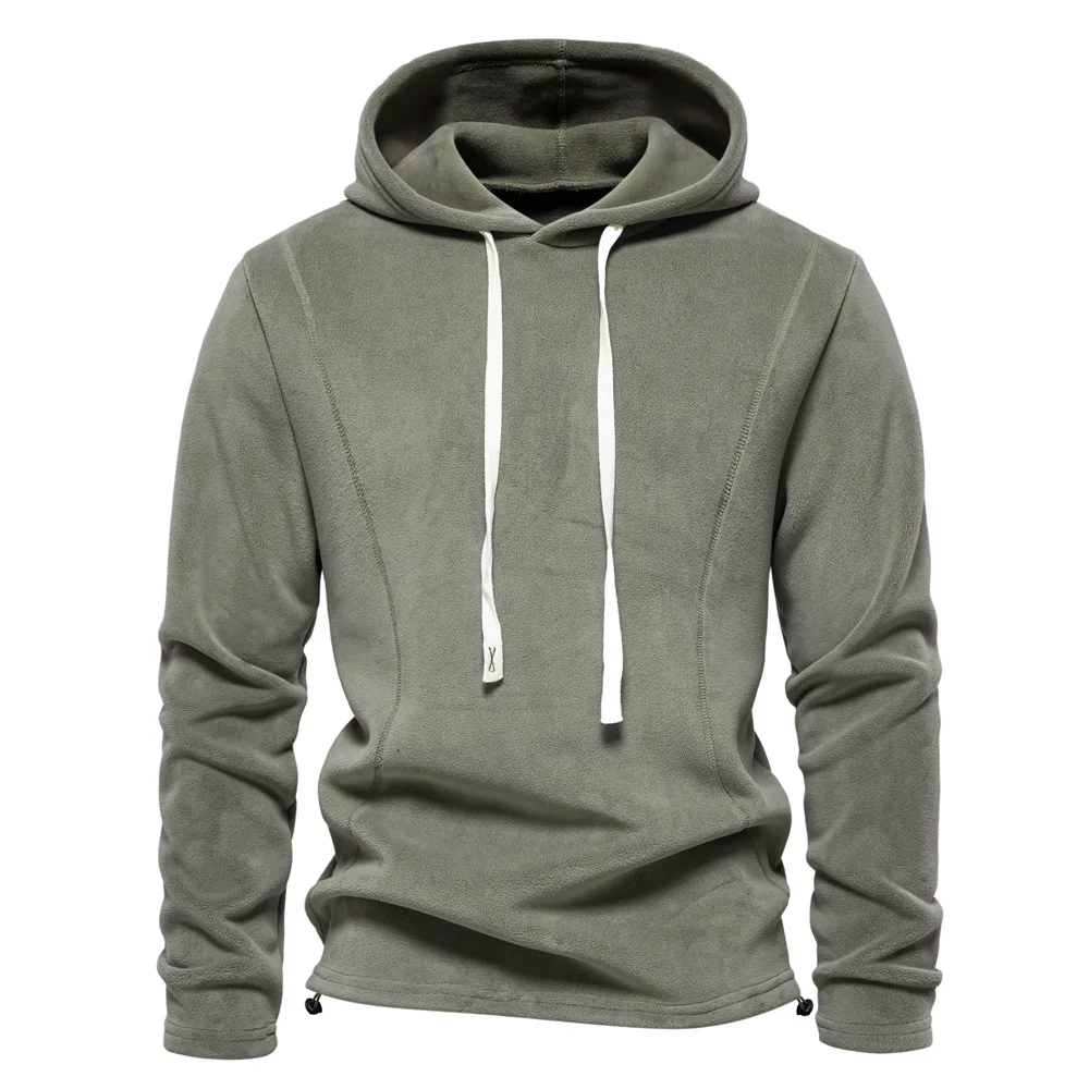 2026 Men's Winter Warm Fleece Tops Sweatshirts Casual Long Sleeve Zipper Stand Collar Pullover Tops Fashion Solid Sweatshirts