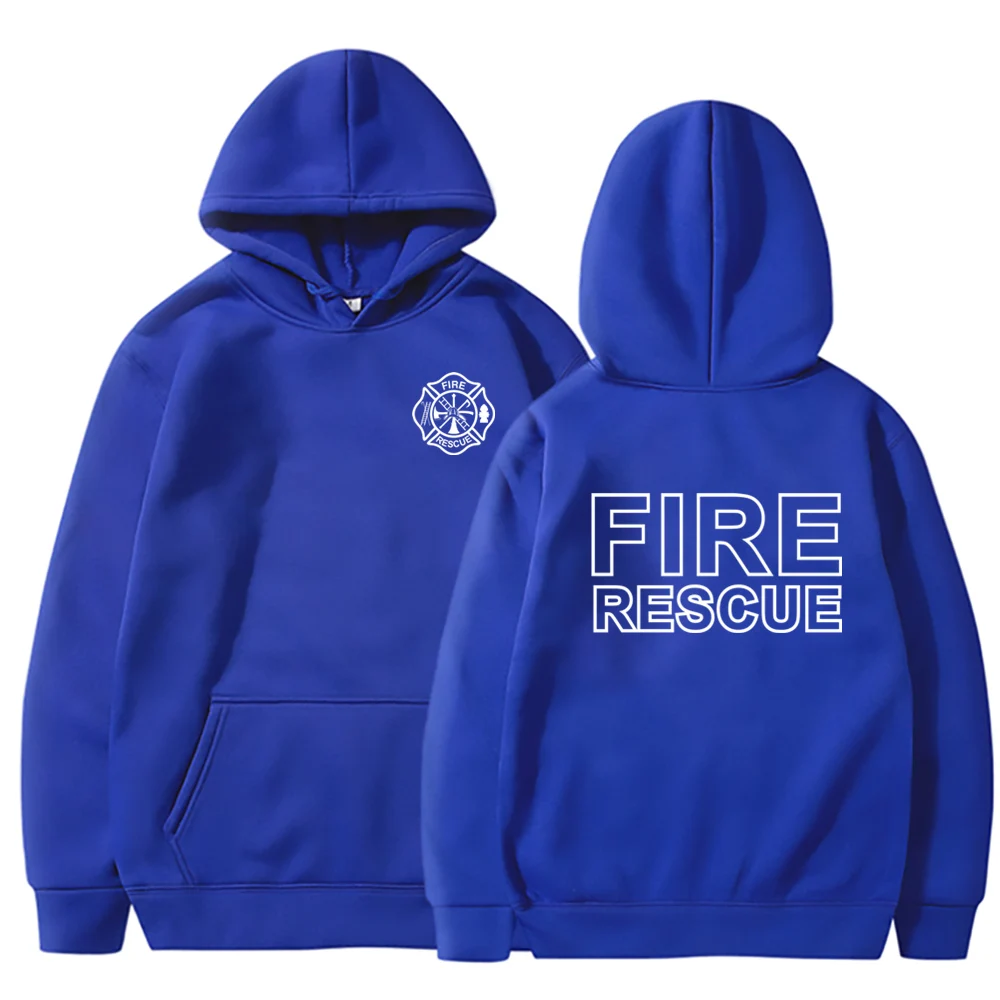 Fire Rescue Firefighter Hoodie Funny Fireman Sweatshirt Men Hoodies Pullover Hip Hop Streetwear