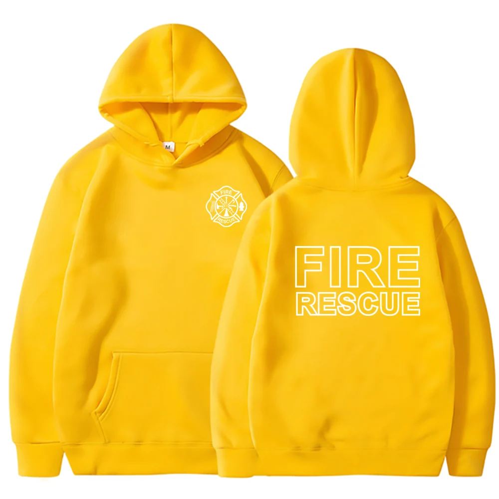 Fire Rescue Firefighter Hoodie Funny Fireman Sweatshirt Men Hoodies Pullover Hip Hop Streetwear