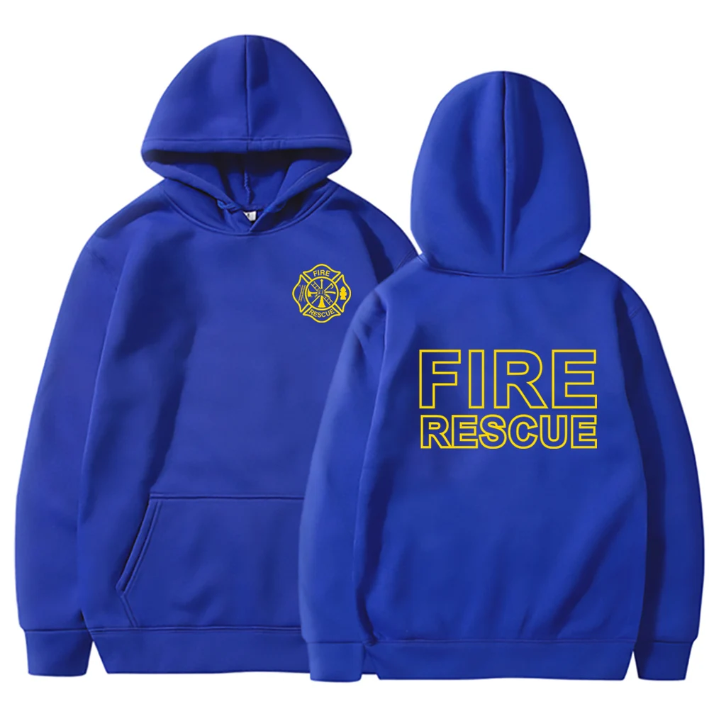 Fire Rescue Firefighter Hoodie Funny Fireman Sweatshirt Men Hoodies Pullover Hip Hop Streetwear