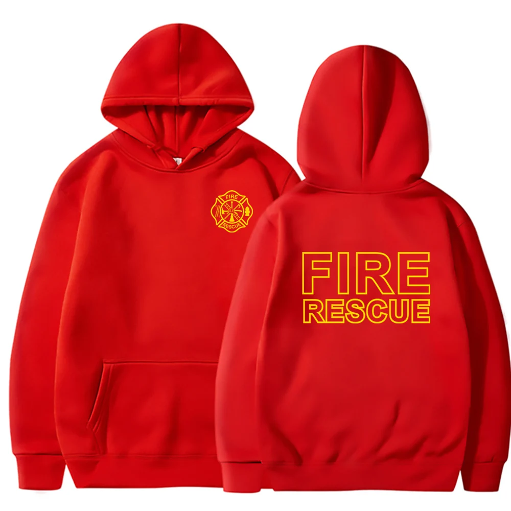 Fire Rescue Firefighter Hoodie Funny Fireman Sweatshirt Men Hoodies Pullover Hip Hop Streetwear
