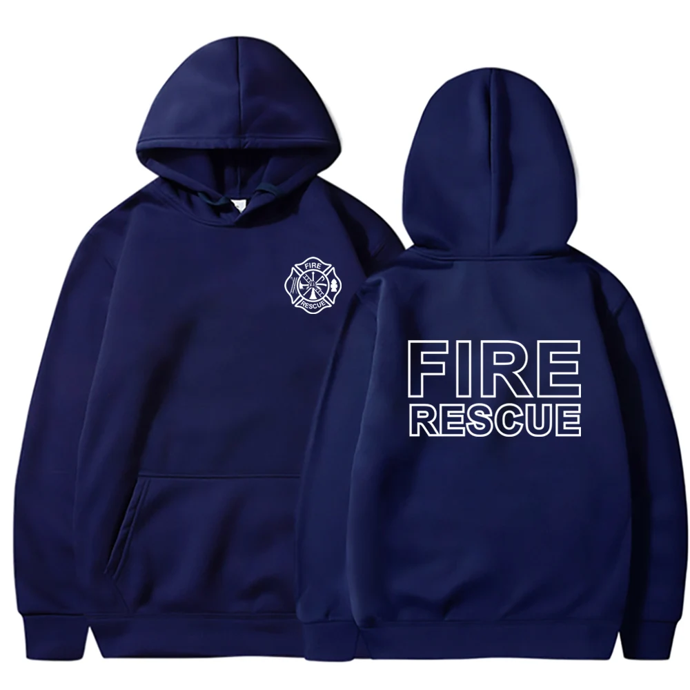 Fire Rescue Firefighter Hoodie Funny Fireman Sweatshirt Men Hoodies Pullover Hip Hop Streetwear