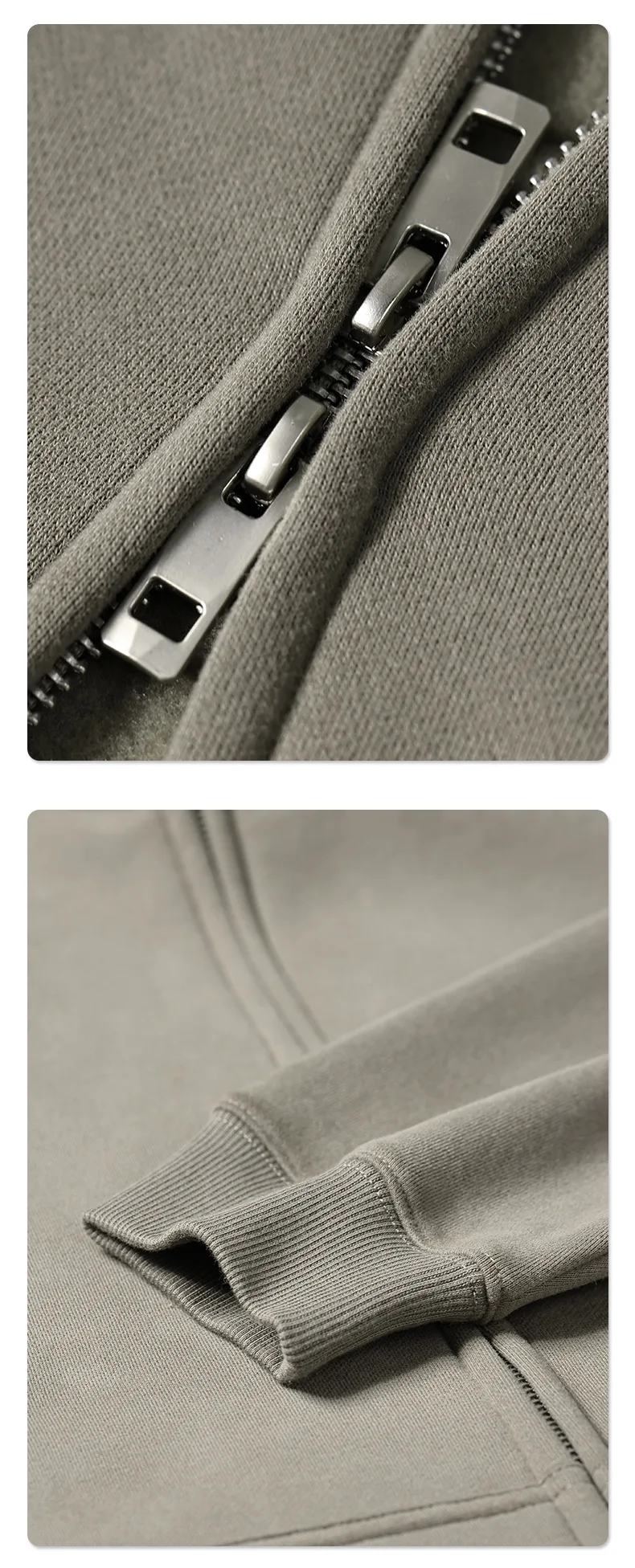 IEFB Men's Wear Male Hoodies Solid Color Winter Spring New Fashion Velvet Double Head Zippers Cardigan Loose Sweatshirt 9C9351
