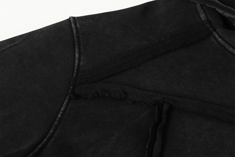 Irregular Patchwork Vintage Hoodies Men Streetwear Harajuku Hip Hop Hoodies Jackets Retro Oversized Y2K Hoodies