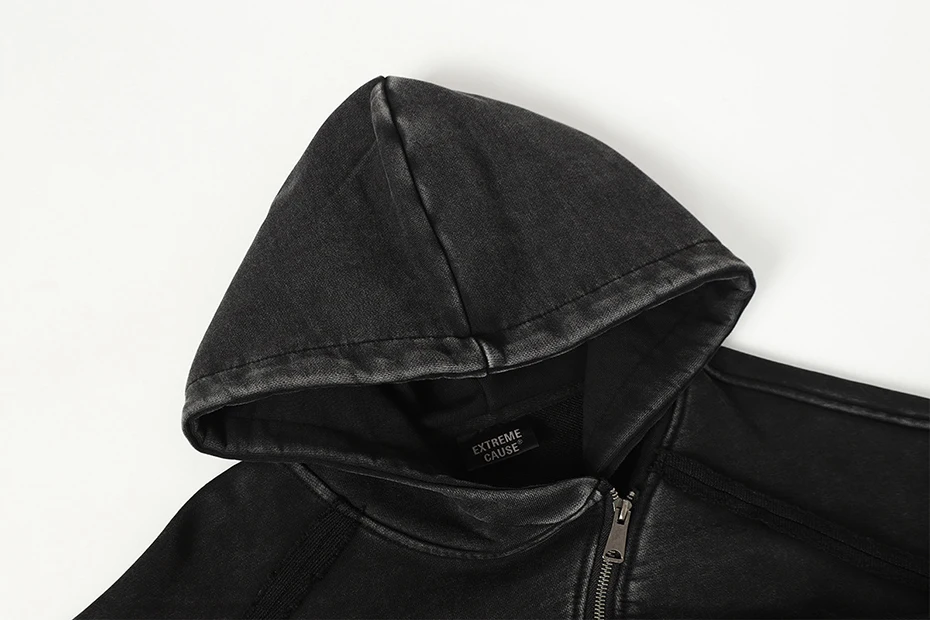 Irregular Patchwork Vintage Hoodies Men Streetwear Harajuku Hip Hop Hoodies Jackets Retro Oversized Y2K Hoodies